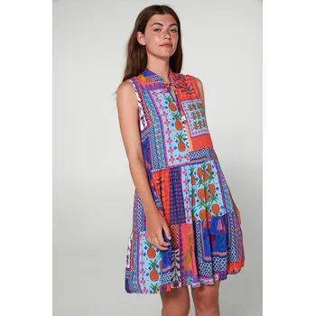 Dámské šaty Vamp - Šaty bez rukávů s potiskem 20426 - Vamp coral sun XL