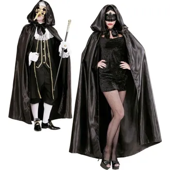 Plášť černý s kapucí