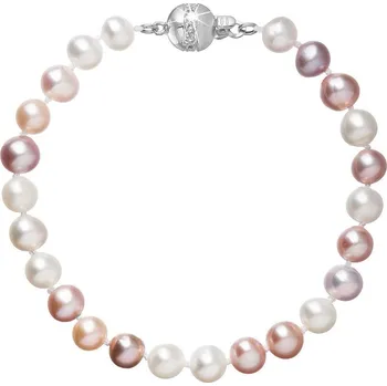 Náušnice Perlový náramek z říčních perel se zapínáním z bílého 14 karátového zlata 823004.3/9266B multi