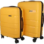 Sada 2 kufrů: Malý a střední žlutý plastový (polypropylen) kufr VIAGIO