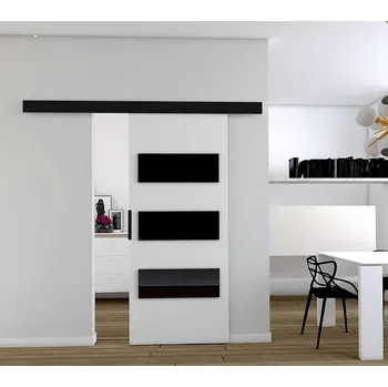 Interiérové dveře Nábytek PEGAS s.r.o. Posuvné dveře STANDART MIX E100, Bílá/Černá