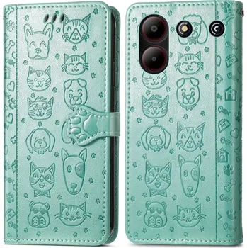 Pouzdro na tablet VSECHNONAMOBIL 74579 ART ANIMALS Peněženkový obal pro ZTE Blade A54 zelený