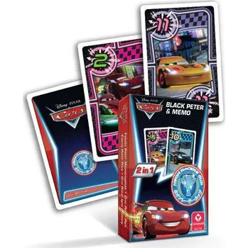 černý petr Cartamundi Karty 2v1 Černý Petr+memos 00249 - Cars neon