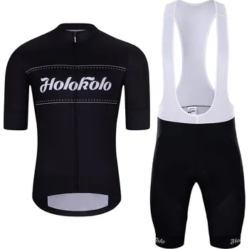 cyklistický dres HOLOKOLO Cyklistický krátký dres a krátké kalhoty - GEAR UP - černá