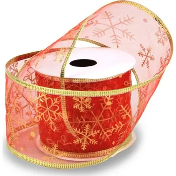 Stuha Dekorační stuha - červená s ozdobou