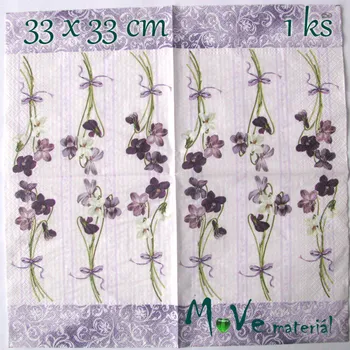 Papírový ubrousek Ubrousek na decoupage 33 x 33cm 1ks, violka