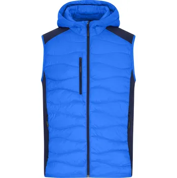 Pánská bunda James&amp;Nicholson Pánská hybridní vesta JN1328 Blue-Navy L