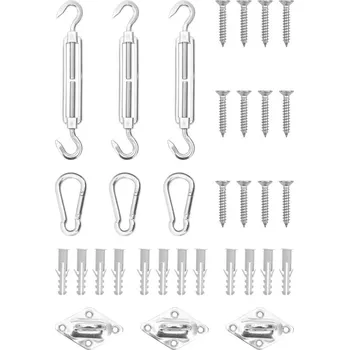 Stínicí technika vidaXL 9dílná sada příslušenství pro stínící plachtu nerezová ocel [310242]
