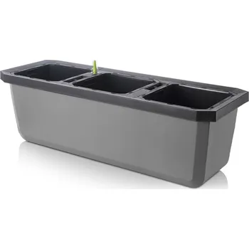 Truhlík Flower Lover Truhlík samozavlažovací Largo Trio, antracit + kamenná šedá, 112x38x35cm