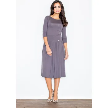 Dámská sukně Elegantní set, rozšířená midi sukně a vypasovaný top M322 Barva: Šedá, Velikost: L