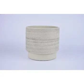 Květináč Obal na květináč keramický LEIRIA, pr.20x18cm, sv. béžová|LIGHT BEGE|Ego Dekor