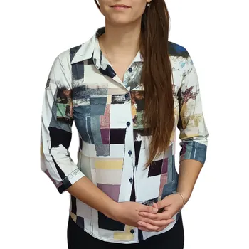 Pánská košile Košile Sabatti béžová s barevnými vzory Velikosti Sabatti: 44