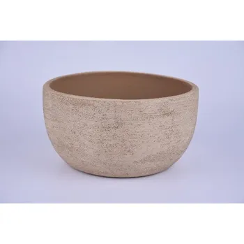 Květináč Mísa/Obal na květináč keramický BRAGA, pr.19x10cm, kamel|CAMEL|Ego Dekor
