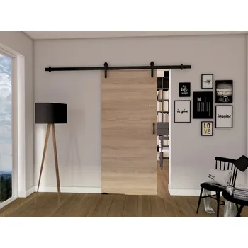 Interiérové dveře Posuvné dveře LOFT A100, Sonoma/Černá