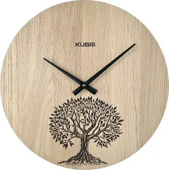 Hodiny KUBRi 0100F - Strom života v přírodním dubu na hodinách vyrobených v čechách