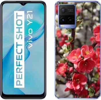 Pouzdro na mobilní telefon Gelový kryt mmCase na Vivo Y21/Y21s/Y33s - červené květy