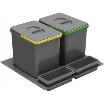 Odpadkový koš Systém nádob MULTINO 600 2X15 l+2 misky ANTRACIT
