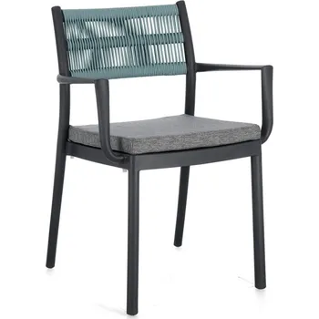 BIZZOTTO Zahradní jídelní židle s područkami ALVIN antracitová