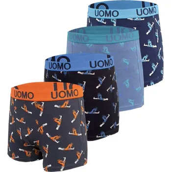 Pánské spodní prádlo UOMO Pánské bavlněné boxerky - FindRoad HK10 ( 4ks v balení ) Barva: Mix barva, Velikost: XXL