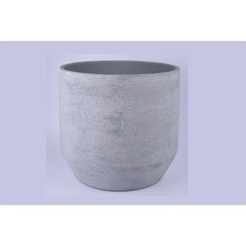Obal na květináč keramický PORTO, pr.39x36cm, sv. šedá|LIGHT GREY|Ego Dekor
