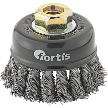 Brusný kotouč Kartáč hrncový 80 x0,5 mm ocelový, splétaný, M14 FORTIS
