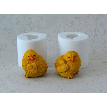 Silikonová forma - Kuřátko velké vzor 2 - 70 x 64 x 68 mm