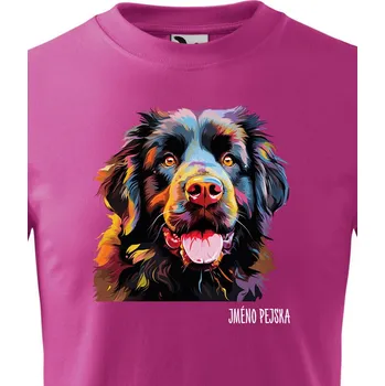 Chlapecké tričko Dětské tričko Novofundlandský pes, Barva Purpurová, Velikost 134 cm/8 roků, Canvas Dětské tričko 2569