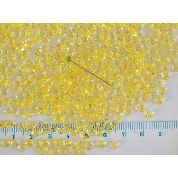 Dětské navlékací korálky TWIN dvoudírkové perličky transparentní ŽLUTÉ