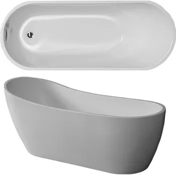 Vana BPS-koupelny Volně stojící akrylátová vana HYD-FOR520C 170x75 bílá, odtokový komplet chrom