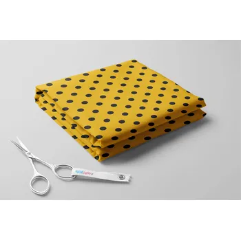 Microfibra, Černé velké puntíky na světlém podkladu Barva: Hořčicová