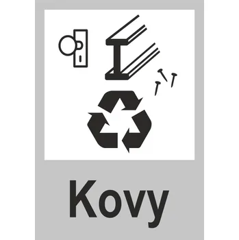 Separovaný odpad - kovy samolepící vinylová fólie 300x200 mm