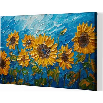 Obraz Obraz na plátně - Nebeské slunečnice FeelHappy.cz Velikost obrazu (šířka x výška): 60 x 40 cm