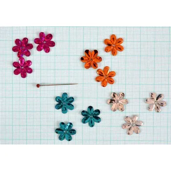 Dekorační flitry Ø 15mm - KYTIČKY zlaté