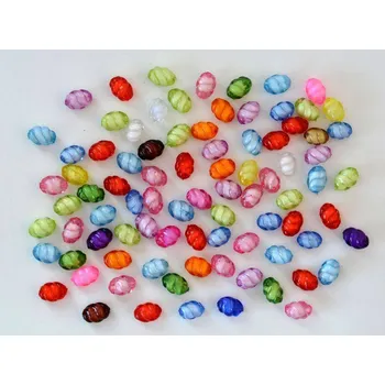 Dětské navlékací korálky Plastové průhledné korálky SPIRÁLA rozměr 13 x 8 mm