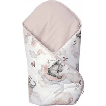 Zavinovačka Baby Nellys Zavinovačka s kokosovou výztuží bílá/béžová slon a duha