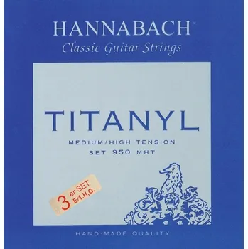 Struna pro kytaru a smyčcový nástroj Hannabach Struny pro klasickou kytaru série 950 Medium/High Tension Titanyl3-tá Diskant 9508MHT 6151