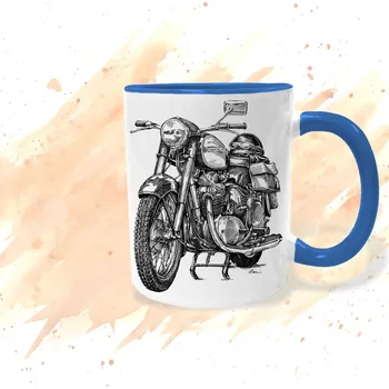 Hrnek - motocykl Jawa Barva: Modrá