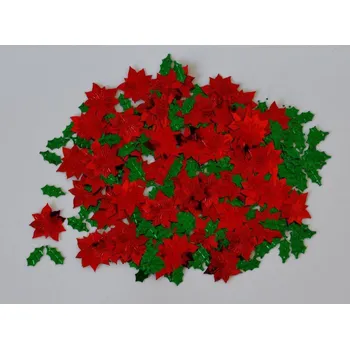 Vánoční dekorace Konfety - Vánoční hvězdy a cesmína