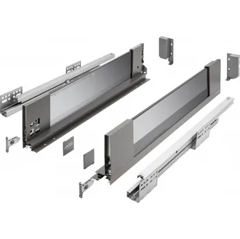 Nábytkové kování Zásuvka GTV AXIS PRO H 116, L 550, tlume-dovírání, bočnice se sklem, antracitová