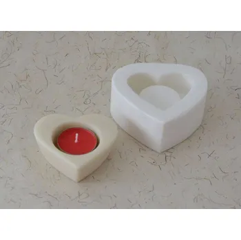 Silikonová forma - svícen Srdce 81 x 75 x 30 mm