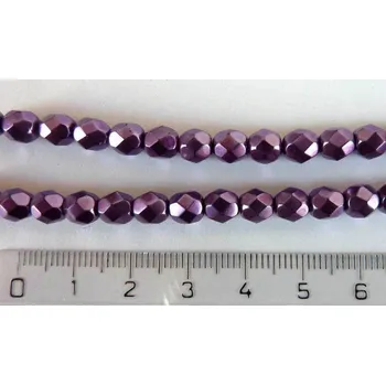 Korálek Ohňovky metalické fialové 50 ks odstín mo12297 Ø 6 mm