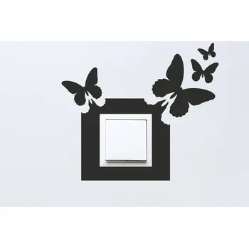 Samolepící dekorace Lepy.cz Samolepka okolo vypínačů a zásuvek Motýli Velikost (šířka x výška): Jeden vypínač, Barevná varianta: Tyrkysová modrá