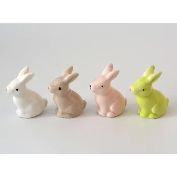 Velikonoční dekorace Dekorační keramická figurka - Zajíček BÍLÝ