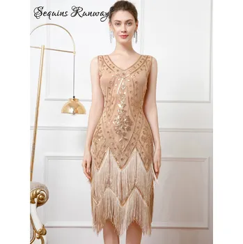 Dámské šaty Midi společenské šaty Sequins SQ795 Barva: Aprikotová, Velikost: S