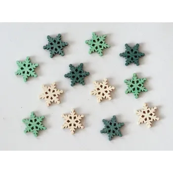 Dřevěné dekorace - Vločky 2 cm - G
