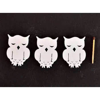 Dřevěná dekorace SOVA bílá malá