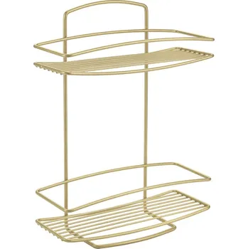 Drátěná police Ocelová koupelnová polička ve zlaté barvě Onda – Metaltex ID_1641498