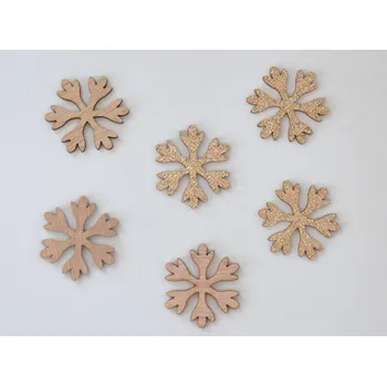 Dřevěná dekorace SNĚHOVÁ VLOČKA NATURAL