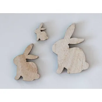 Dřevěná dekorace - ZAJÍC MALÝ 3 x 2 cm
