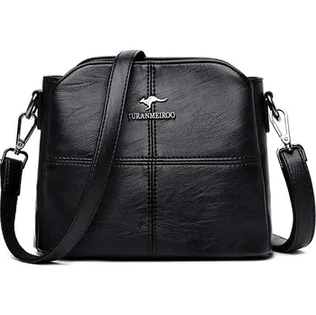 Kabelka Dámská kožená kabelka FLY FF349 Barva: Černá